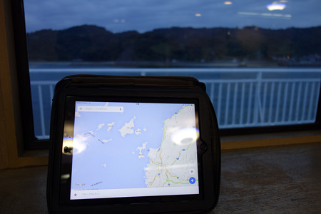 iPadで位置を確認しながら