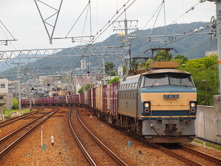 EF66貨物 東海道本線さくら夙川駅
