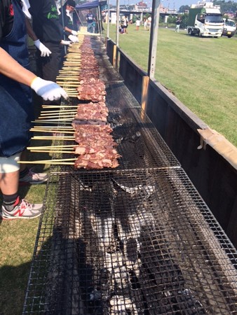 津山ごんご祭り牛串　BBQ