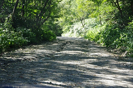 台風で深い溝が