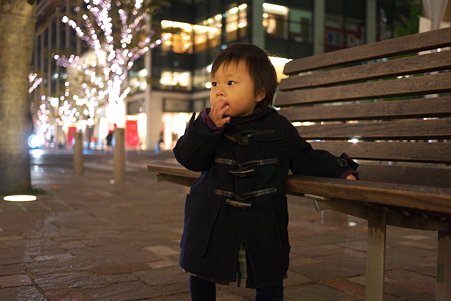2011.11.27　丸の内仲通り　duffel coat　1歳4ヶ月の淑女